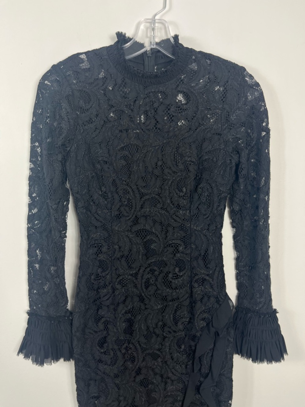 Alexis Fala Lace High Low Midi Dress Size XS Solid Black - Picture 7 of 10